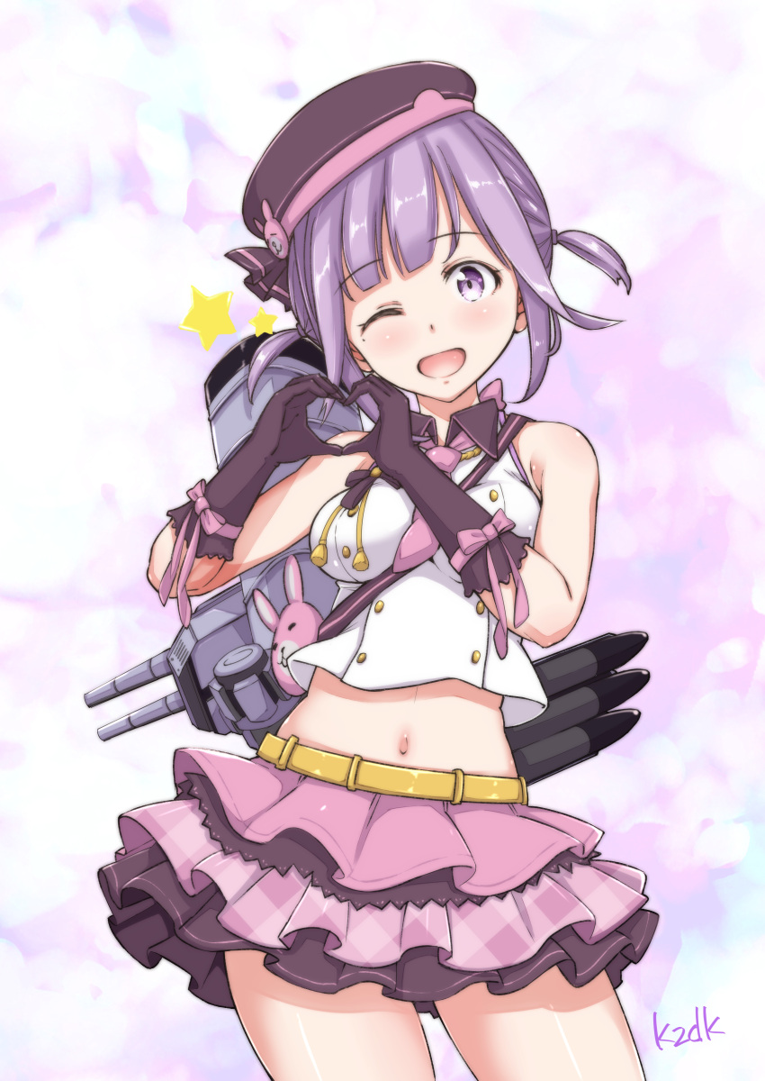1girl, ;d, absurdres, ascot, azur_lane, bangs, bare_shoulders, belt