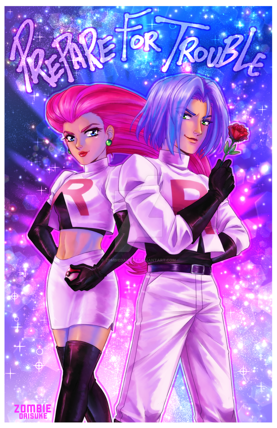 1boy, 1girl, bent_elbows, black_belt, black_footwear, black_gloves, blue_eyes, blue_hair