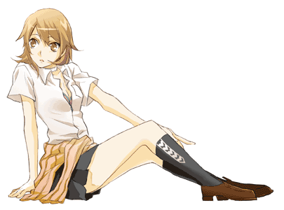 bra, brown_eyes, brown_hair, lingerie, lowres, persona, persona_3, school_uniform