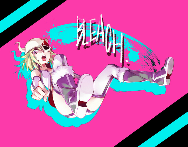1girl, amiya, arrancar, bikini_bottom, black_footwear, bleach, blonde_hair, boots