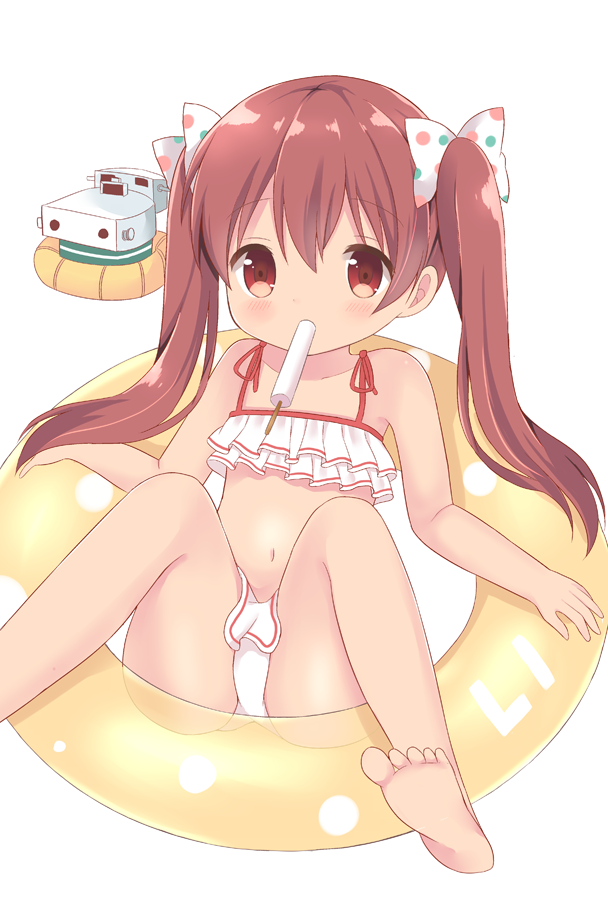 1girl, bangs, bare_arms, bare_legs, bare_shoulders, barefoot, bikini, blush