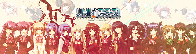 anego, banner, black_hair, black_uniform, blonde_hair, blue_eyes, blue_hair, brown_eyes