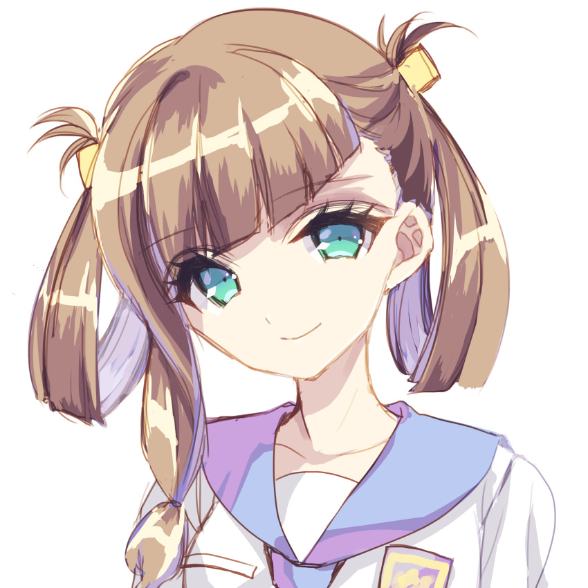 1girl, absurdres, awane_kokoro, bangs, blunt_bangs, brown_hair, closed_mouth, collarbone