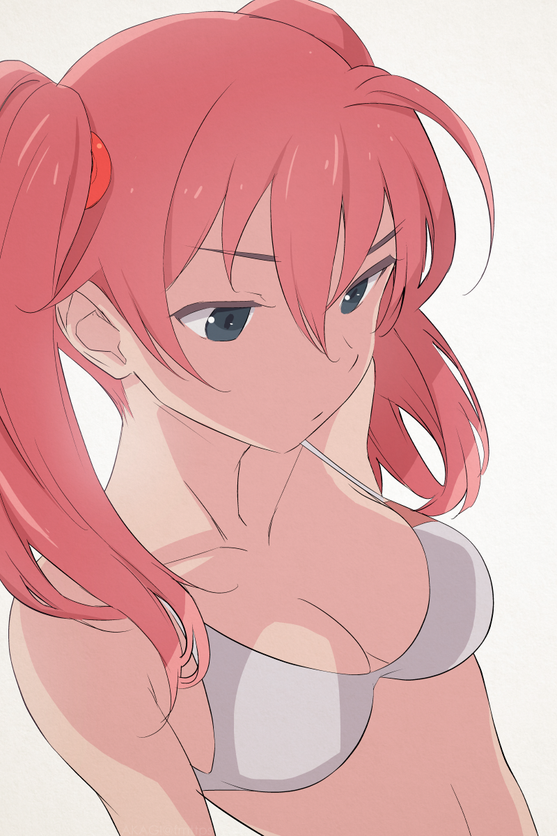 1girl, akagi_(fmttps), blue_eyes, breasts, closed_mouth, collarbone, darling_in_the_franxx, hair_between_eyes