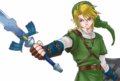 blue_eyes, gloves, link, lowres, male, master_sword, nintendo, pointy_ears