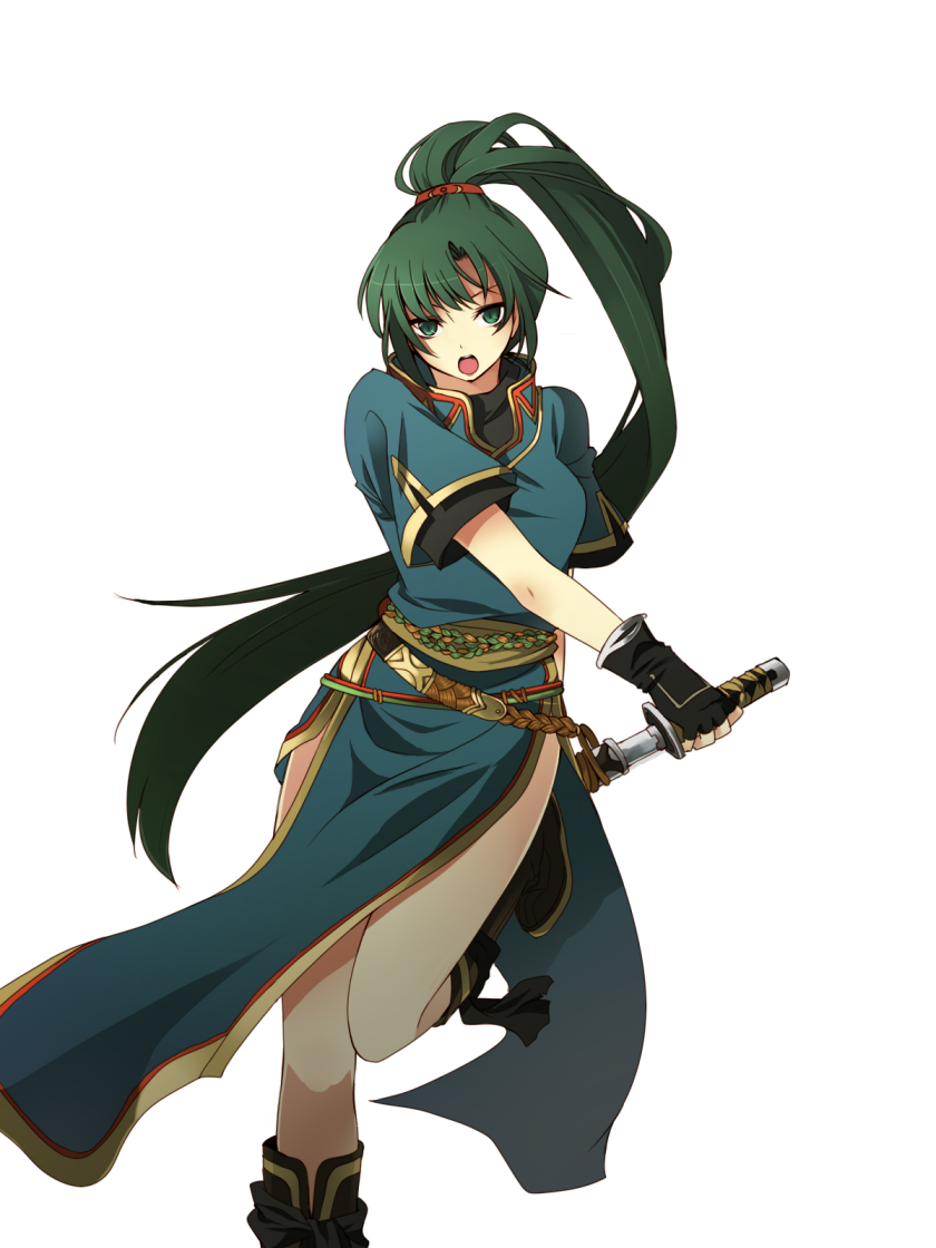 fire_emblem, fire_emblem:_rekka_no_ken, fire_emblem_blazing_sword, green_eyes, green_hair, high_ponytail, hiz_(pixiv), long_hair