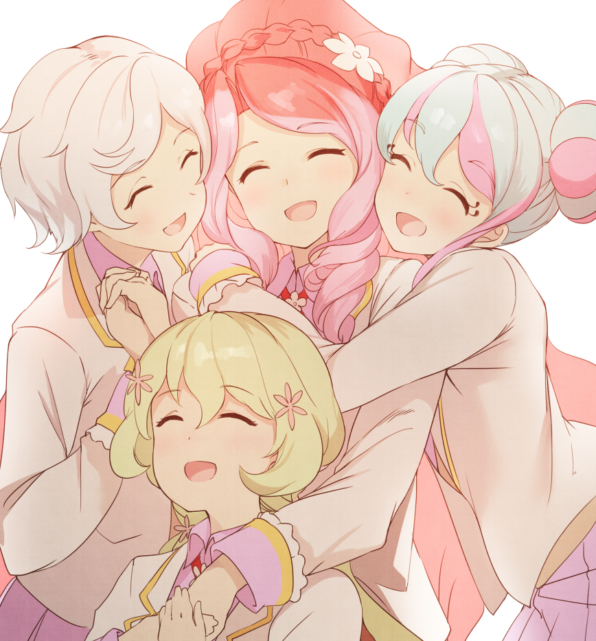 4girls, ^_^, ^o^, aikatsu!, aikatsu_stars!, bangs, blonde_hair, blush
