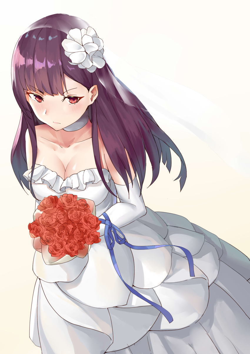 1girl, absurdres, alternate_costume, alternate_hairstyle, arm_ribbon, bangs, bare_shoulders, bc
