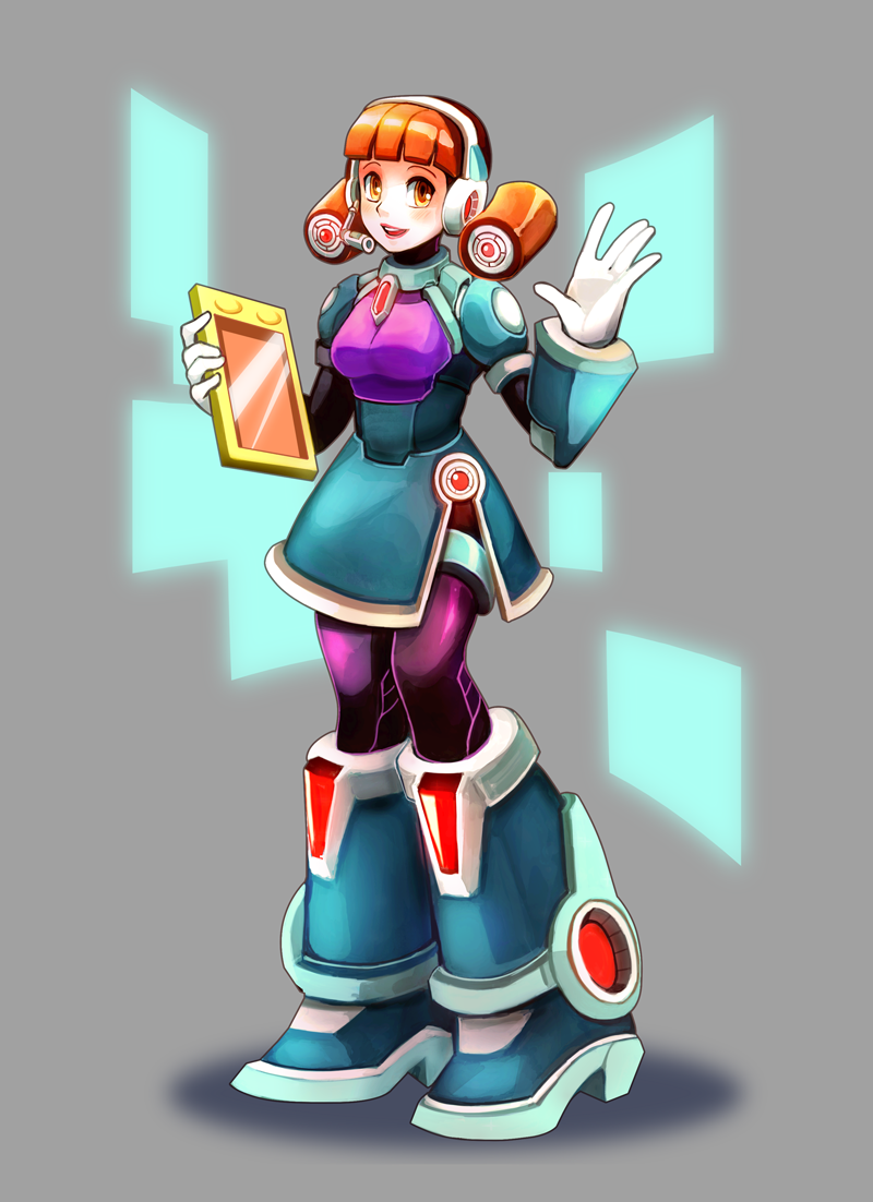 1girl, alternate_design, android, breasts, brown_eyes, brown_hair, capcom, gloves