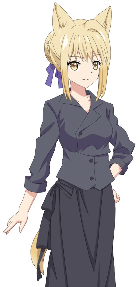 1girl, animal_ears, bangs, black_jacket, black_skirt, blonde_hair, blue_eyes, braid