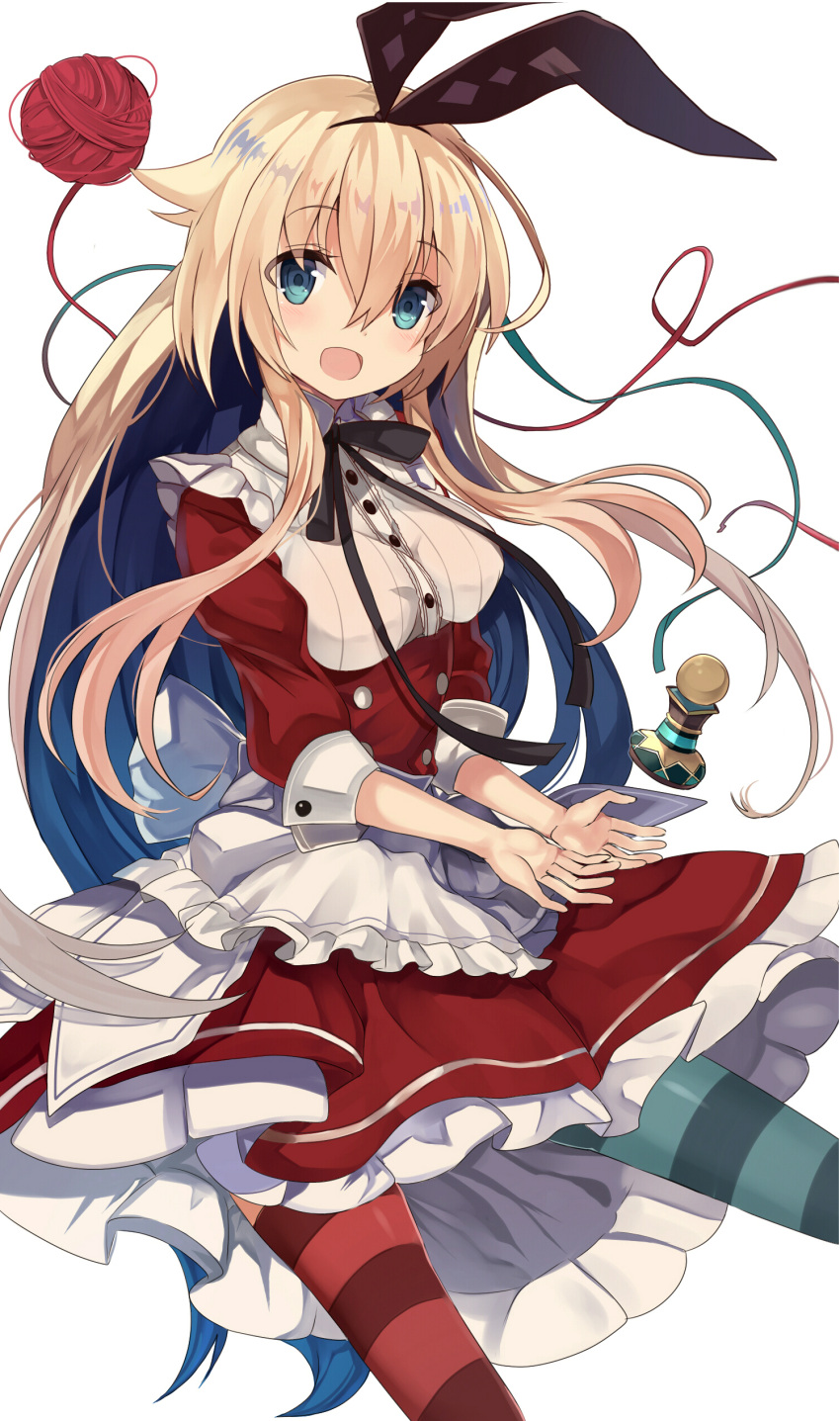 1girl, absurdres, alice_(grimms_notes), alice_(wonderland), alice_in_wonderland, apron, blonde_hair, blue_eyes