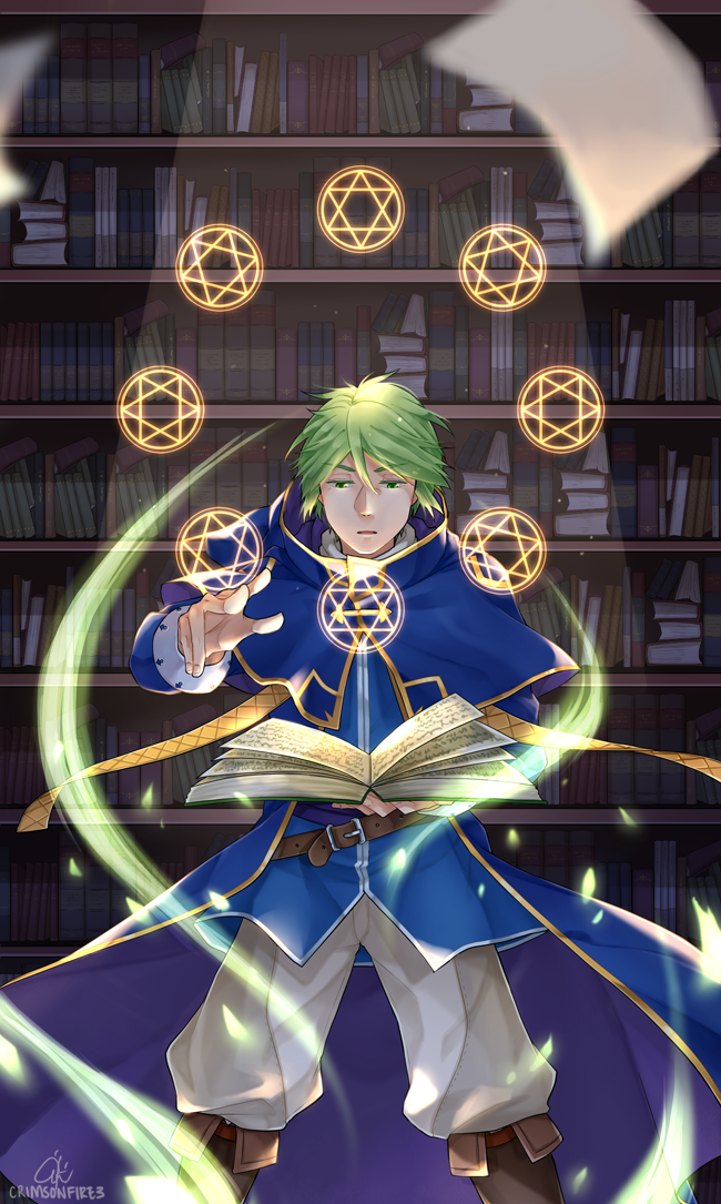 1boy, book, boots, cloak, crimsonfire3, fire_emblem, fire_emblem:_ankoku_ryuu_to_hikari_no_tsurugi, fire_emblem:_mystery_of_the_emblem