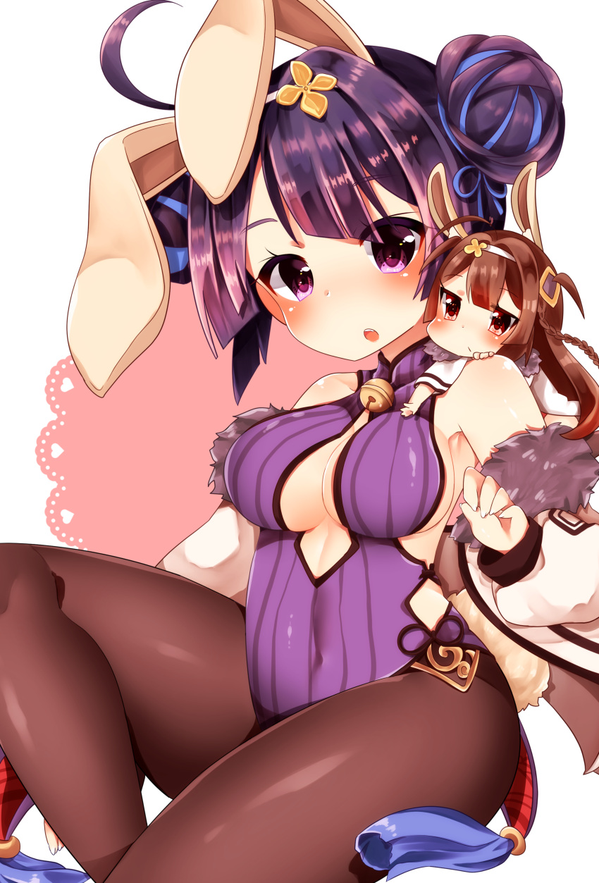 2girls, absurdres, ahoge, animal_ears, azur_lane, bangs, bare_shoulders, bell