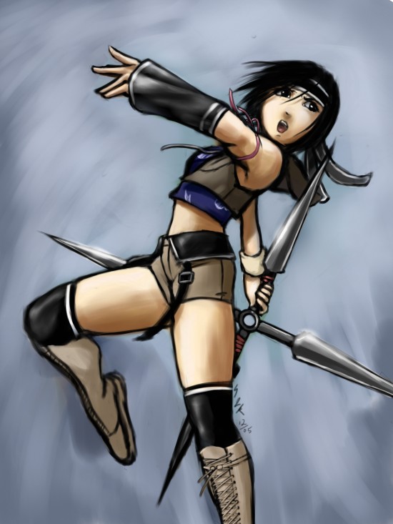 black_hair, boots, detached_sleeves, final_fantasy, final_fantasy_vii, final_fantasy_vii_advent_children, gts, headband