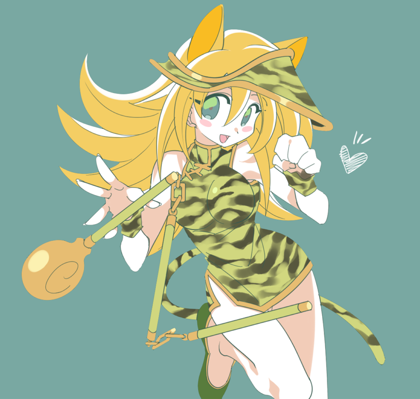 1girl, blonde_hair, breasts, dark_magician_girl, dress, duel_monster, hat, long_hair
