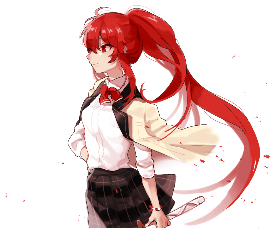 1girl, alternate_costume, blazer, collared_shirt, elesis_(elsword), elsword, free_knight_(elsword), inna