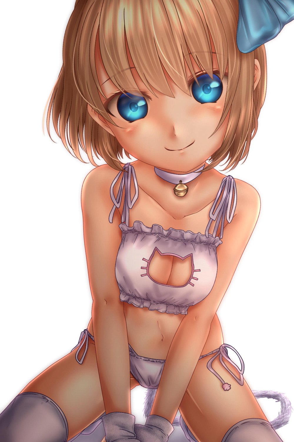 1girl, alice_margatroid, alice_margatroid_(pc-98), bare_arms, bell, bell_choker, between_legs, blue_eyes