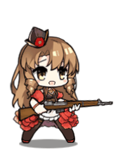 1girl, animated, animated_gif, brown_hair, chibi, fn-49, fn-49_(girls_frontline), girls_frontline