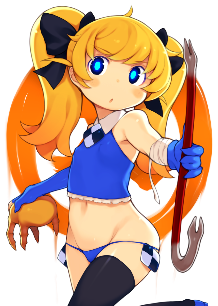 1girl, :o, bachera, bandage, bangs, bare_shoulders, bikini, black_bow