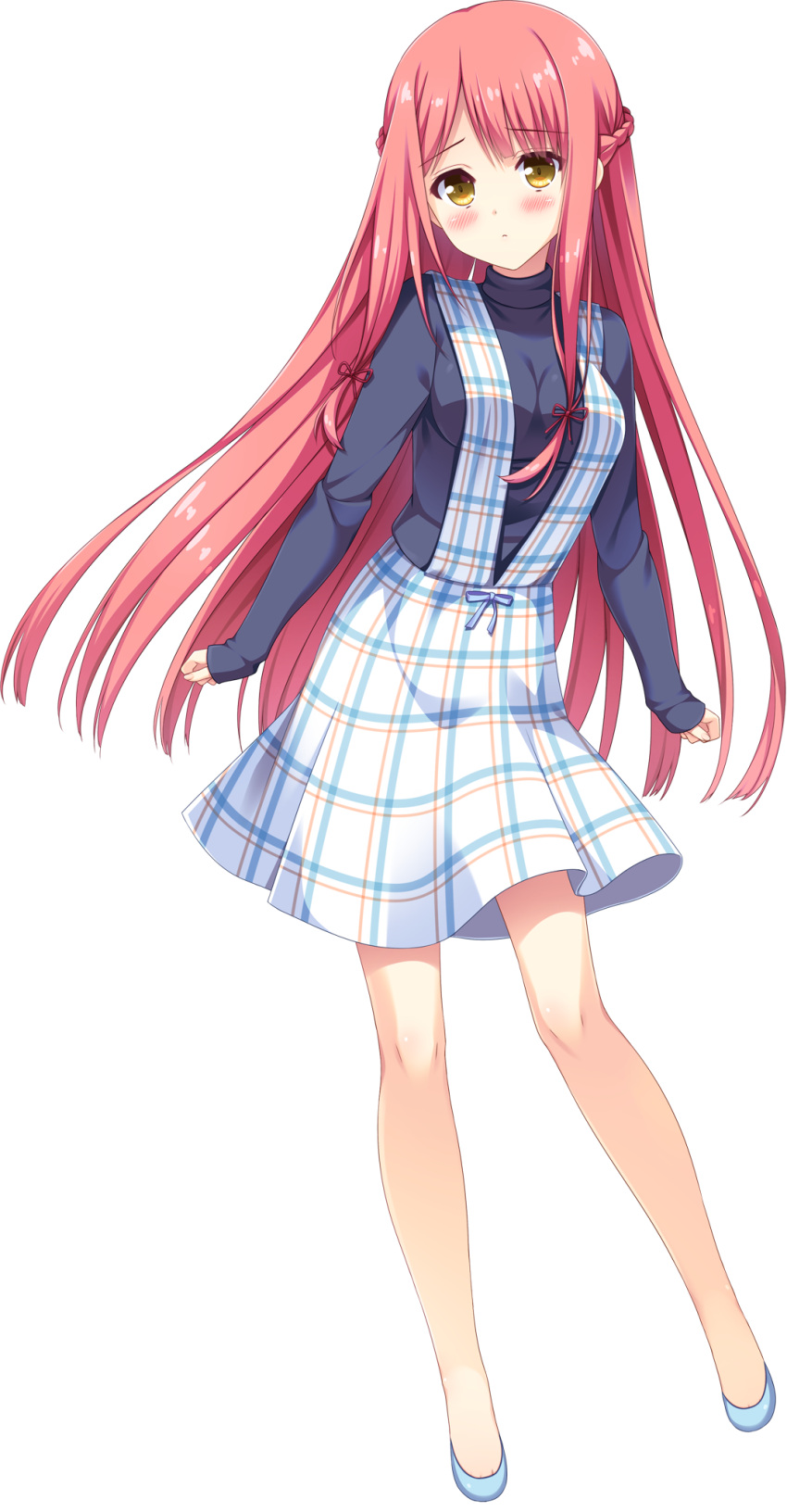 1girl, blush, braid, eyebrows_visible_through_hair, french_braid, full_body, fuyuichi_monme, highres
