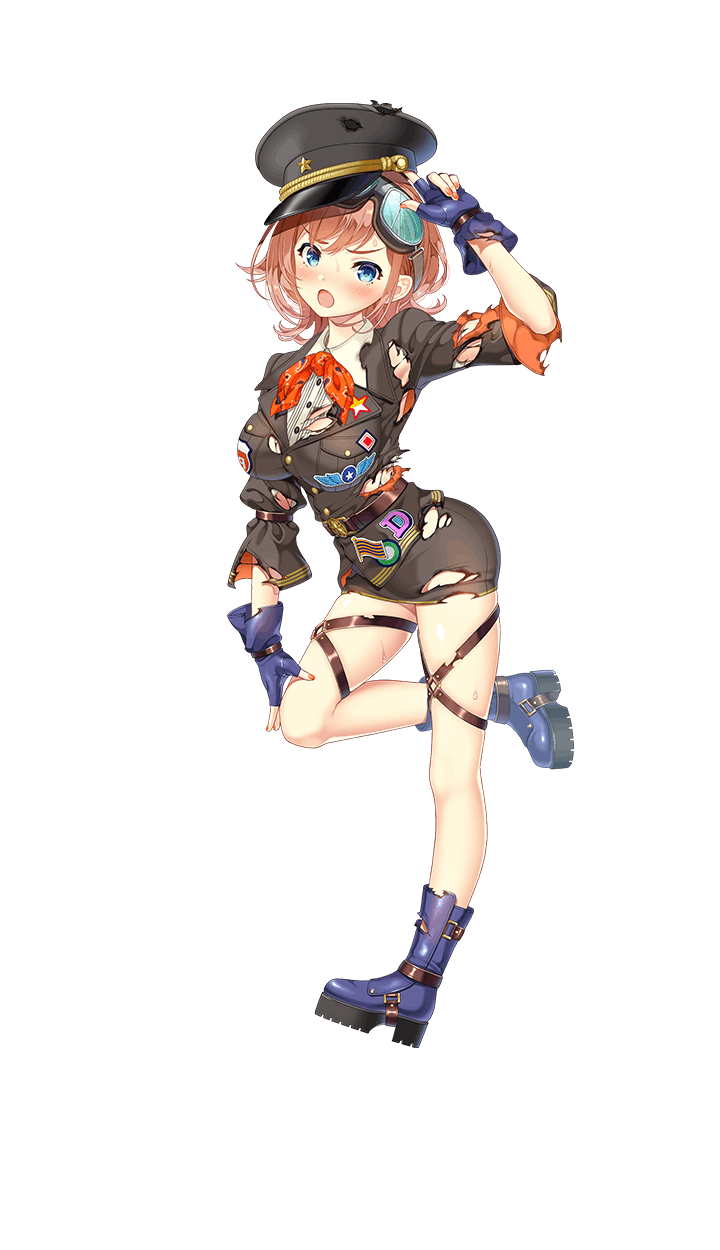 1girl, :o, bandanna, blue_eyes, blue_footwear, blue_gloves, blush, boots
