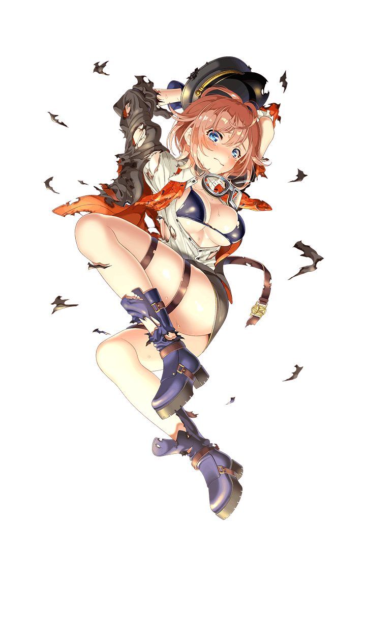 1girl, ass, bandanna, bikini, blue_bikini, blue_eyes, blue_footwear, blue_gloves