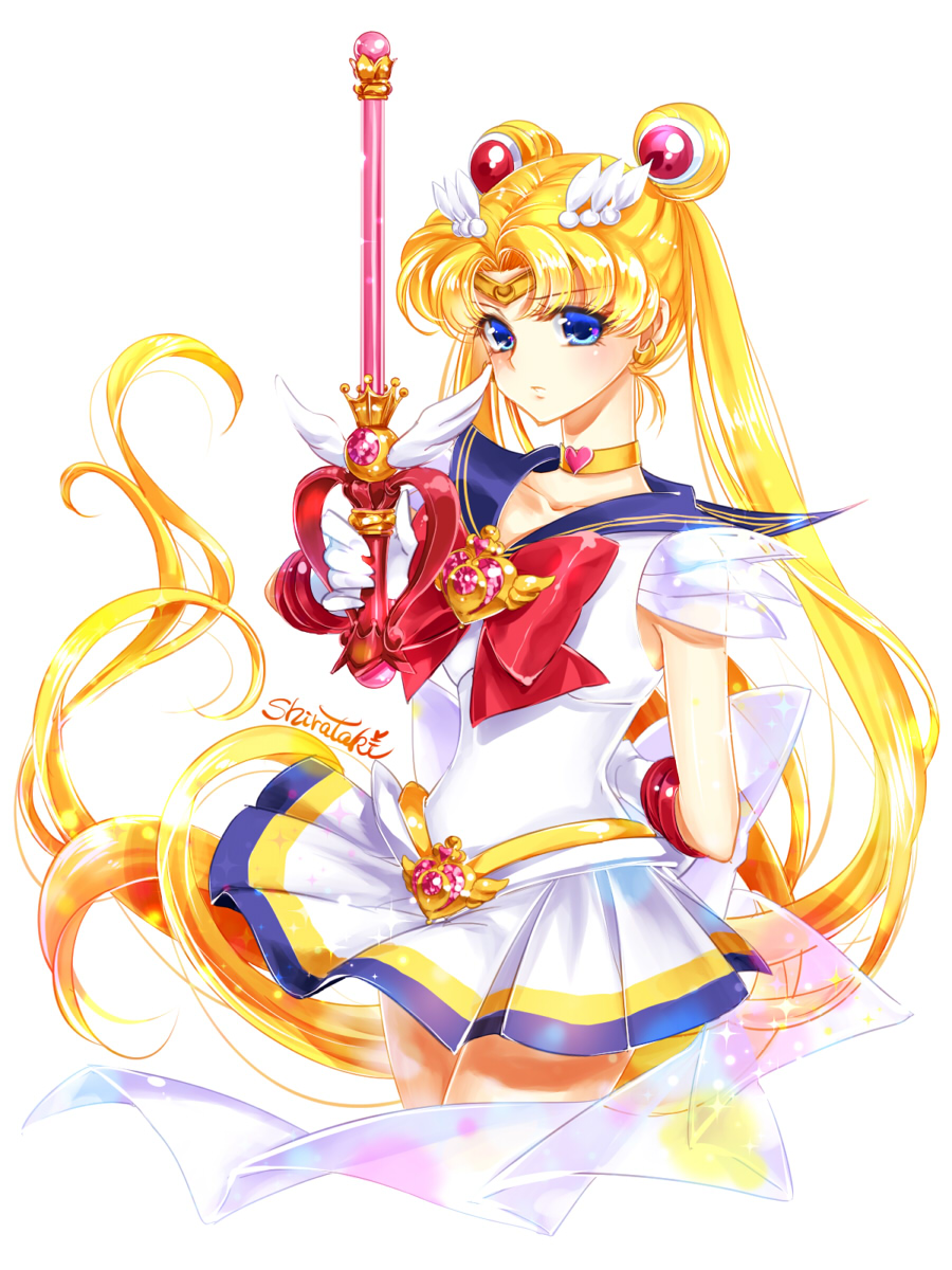 1girl, arm_behind_back, bangs, bishoujo_senshi_sailor_moon, blonde_hair, blue_eyes, blue_sailor_collar, bow