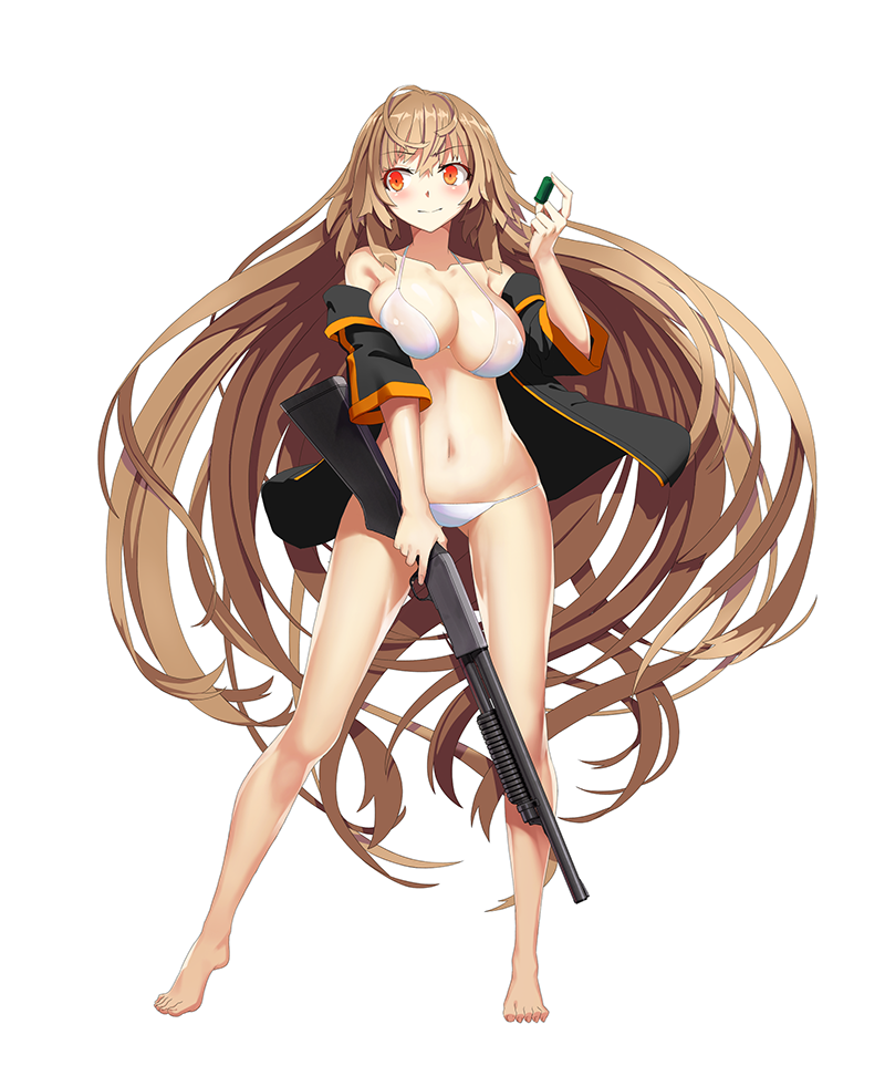 1girl, absurdly_long_hair, bangs, bare_legs, bare_shoulders, barefoot, bikini, blush