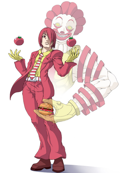 formal, hamburger, jojo's_bizarre_adventure, jojo_no_kimyou_na_bouken, mcdonald's, mcdonald's, mcdonalds, necktie