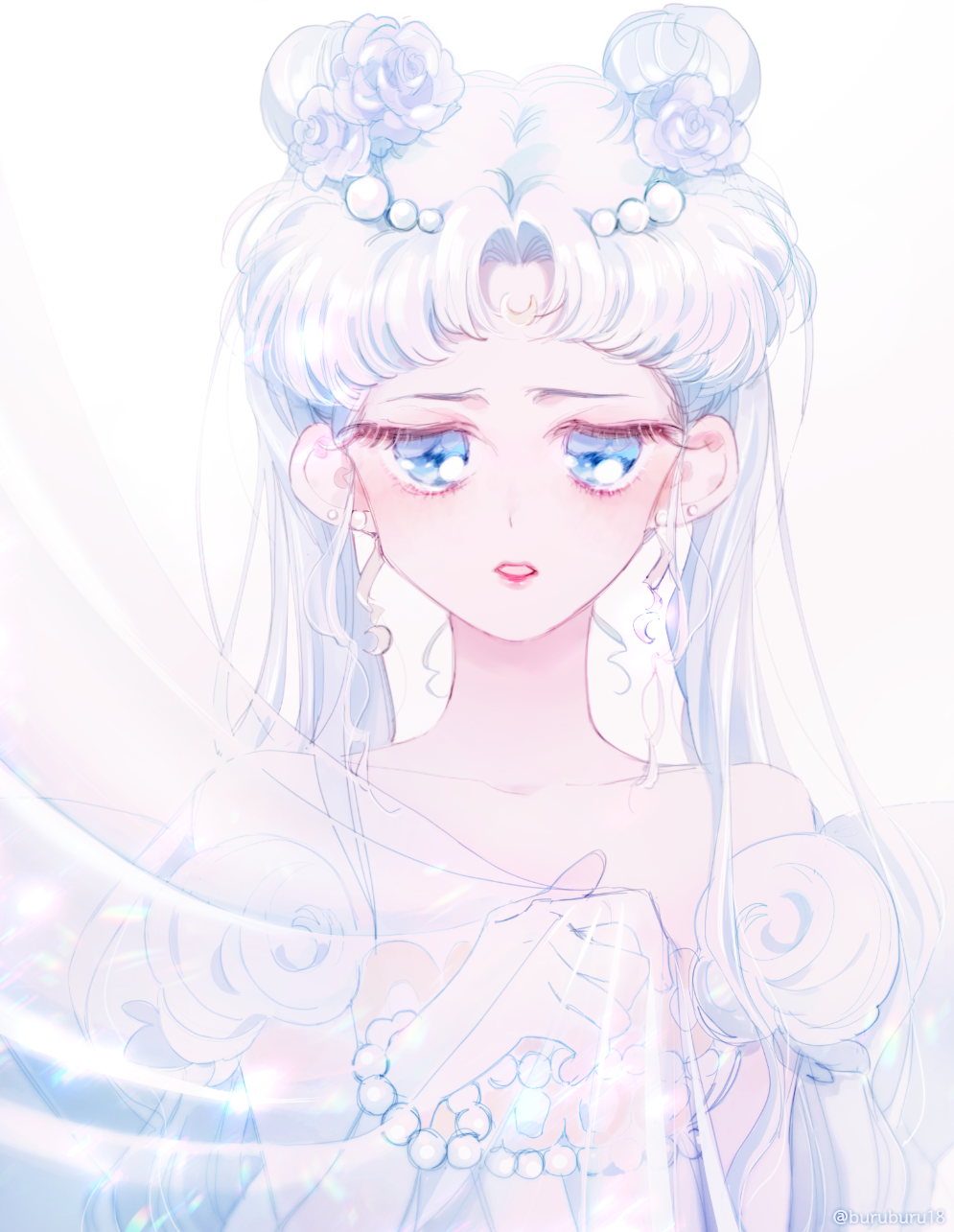 1girl, artist_name, bangs, bare_shoulders, bishoujo_senshi_sailor_moon, blue_eyes, bracelet, buruburu18