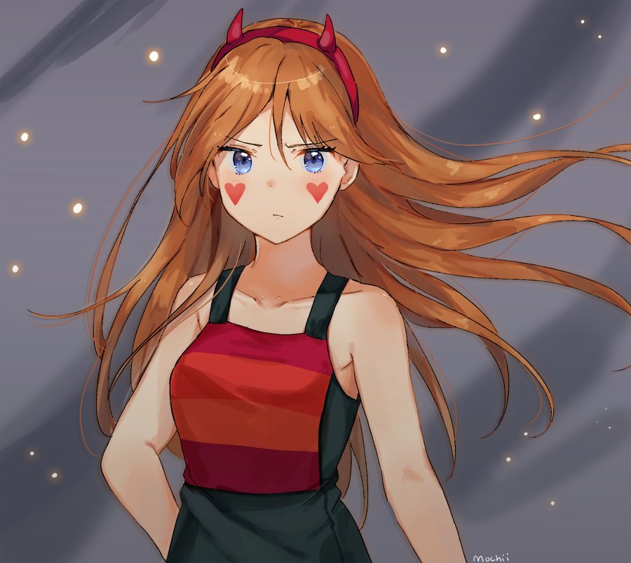 1girl, artist_name, bangs, bare_shoulders, blue_eyes, brown_hair, closed_mouth, commentary