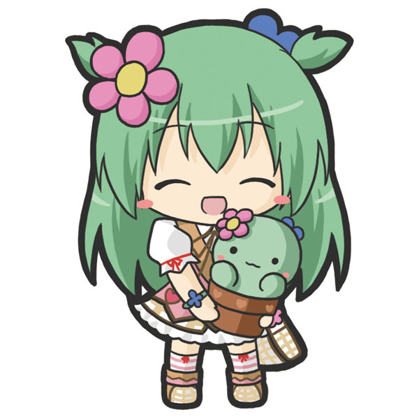 1girl, :3, :d, ^_^, bag, blush_stickers, boots, brown_footwear
