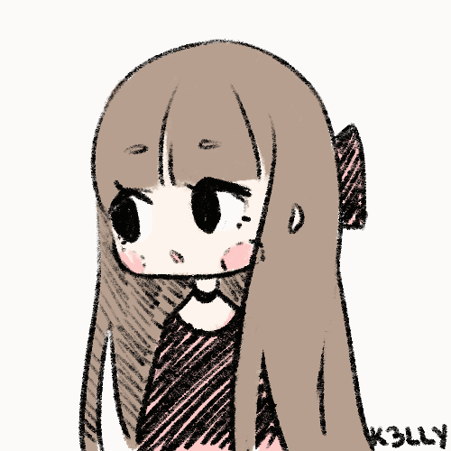 1girl, :>, angelica_(k3lly), animated, animated_gif, artist_name, black_choker, black_shirt