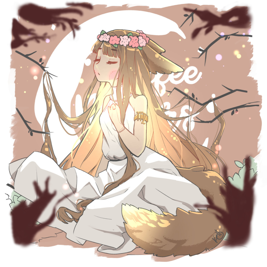 1girl, angelica_(k3lly), artist_name, bangs, blurry, blush, branch, commentary