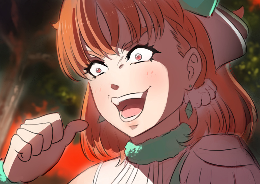 1girl, awaken_the_power, bangs, braid, cubehero, earrings, jewelry, jojo_no_kimyou_na_bouken