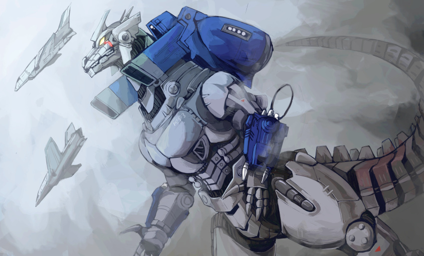 godzilla_(series), jets, kiryu, mecha, mechagodzilla, no_humans, solo