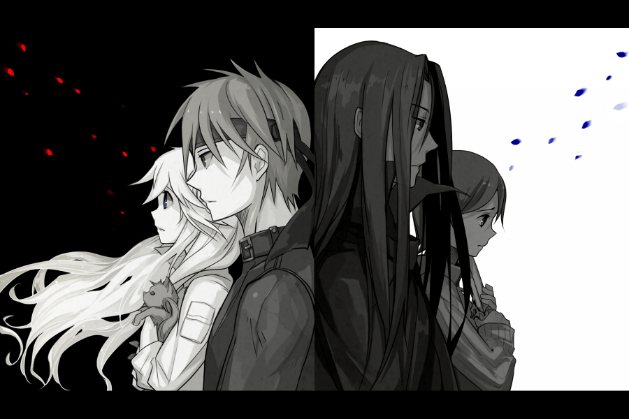 bad_id, cleo_everlastin, headband, jan, leki, long_hair, lottesia_clewbustar, majutsushi_orphen