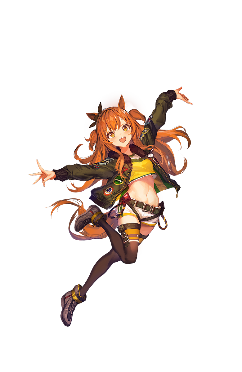 1girl, :d, animal_ears, belt, blush, brown_eyes, brown_hair, brown_legwear