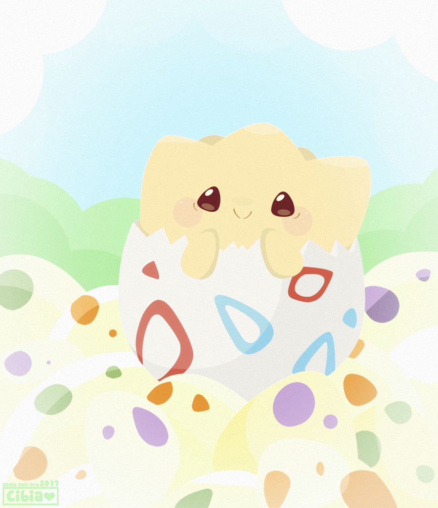 2017, blue_sky, blush_stickers, cibia, closed_mouth, clouds, commentary, creature