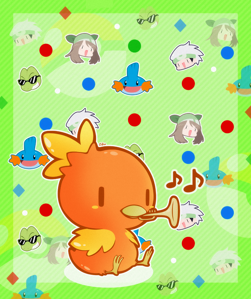 cibia, commentary, creature, gen_3_pokemon, haruka_(pokemon), haruka_(pokemon_emerald), instrument, music