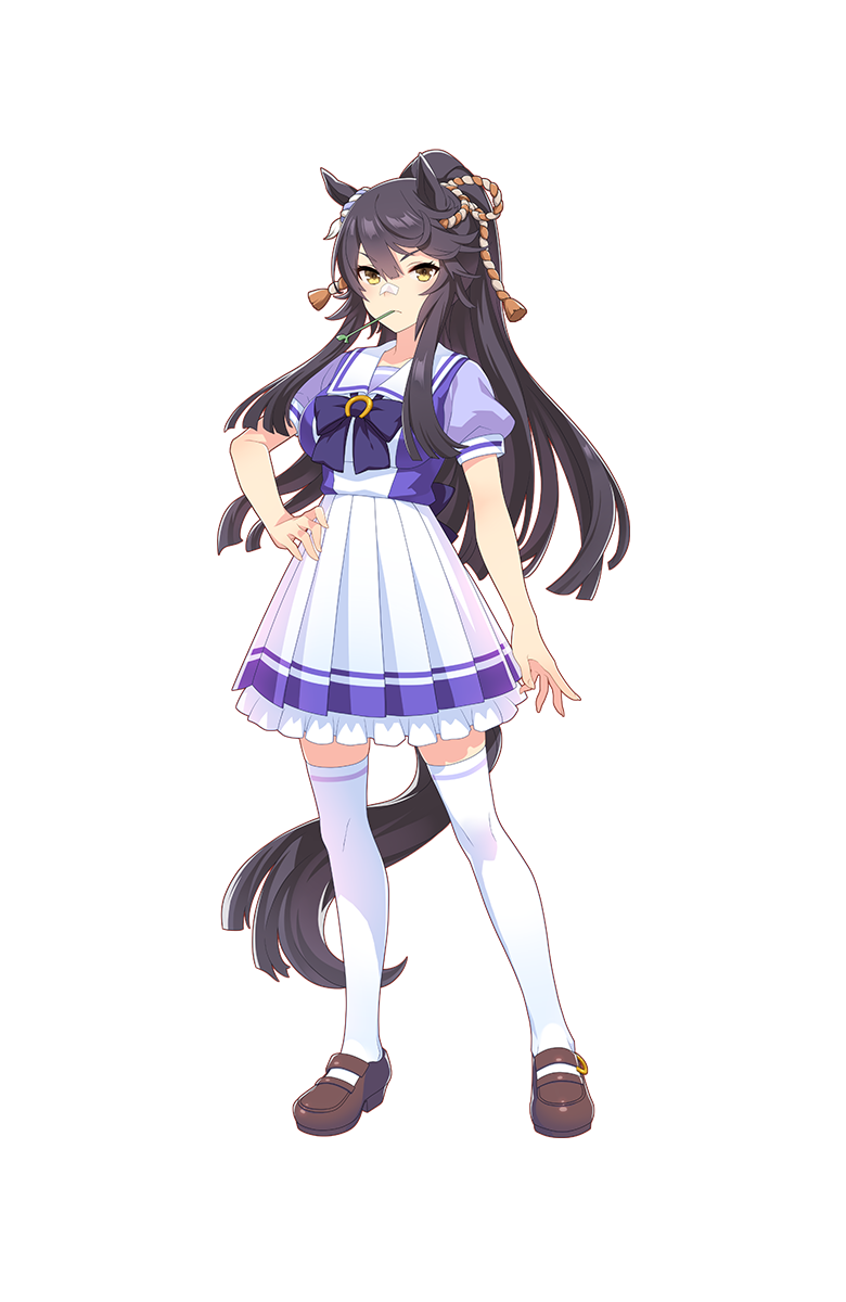 1girl, animal_ears, bandaid, bandaid_on_nose, black_hair, full_body, hand_on_hip, highres