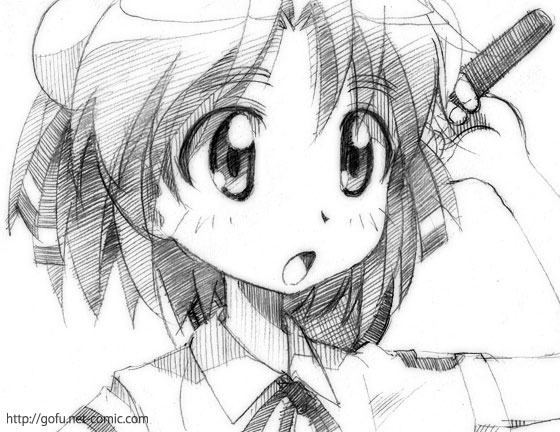 kemeko_deluxe, kobayashi_tamako, monochrome, sketch, traditional_media