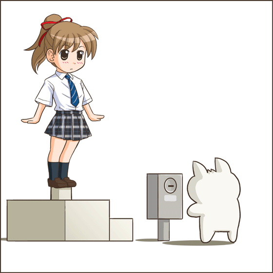 animated, animated_gif, blush, brown_eyes, brown_hair, coin, gif, lielos