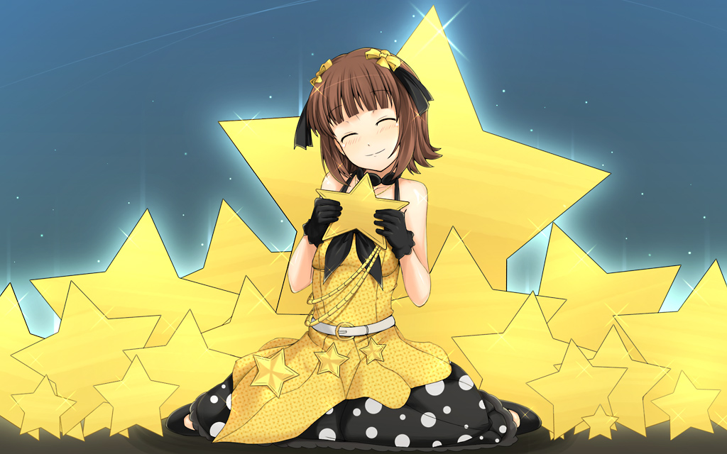 closed_eyes, hair_ribbon, hair_ribbons, idolmaster, kazuto_san, live_for_venus, ribbon, ribbons