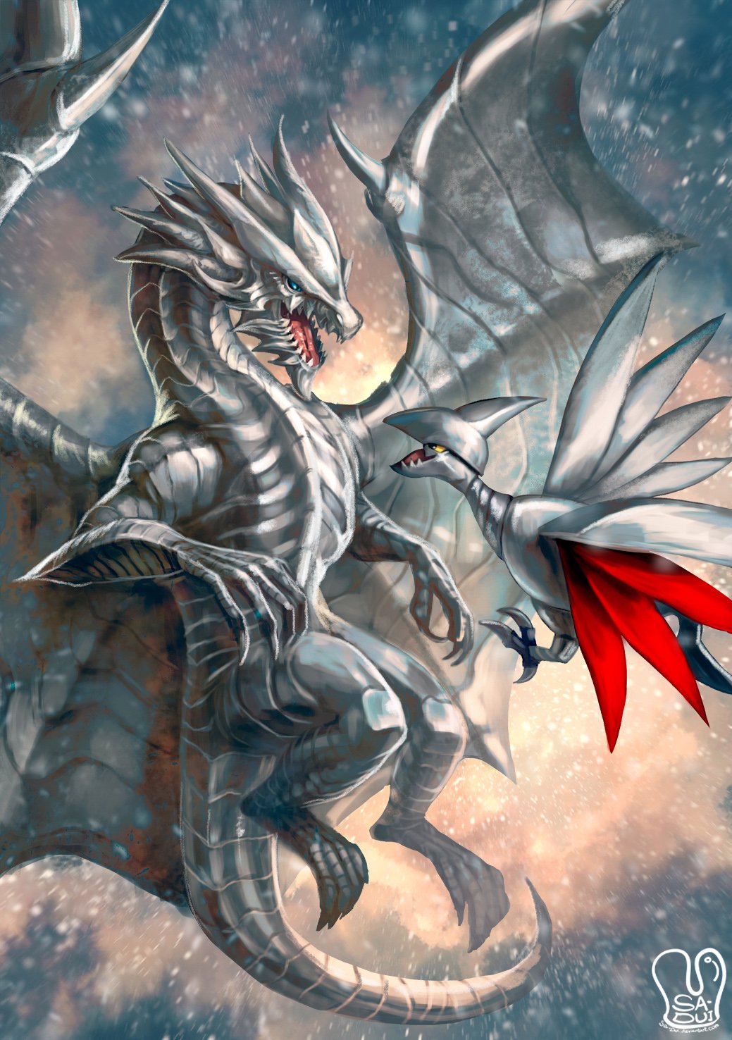 character_request, crossover, dragon, flying, gen_2_pokemon, highres, kushala_daora, monster_hunter