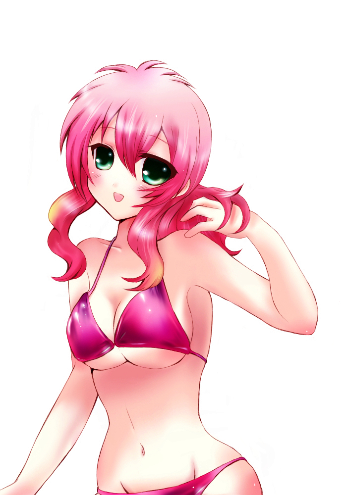 bikini, feldt_grace, green_eyes, gundam, gundam_00, long_hair, pink_hair, rinko