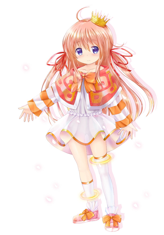 1girl, ahoge, aoi_kanan, asymmetrical_legwear, bangs, blush, brown_hair, capelet