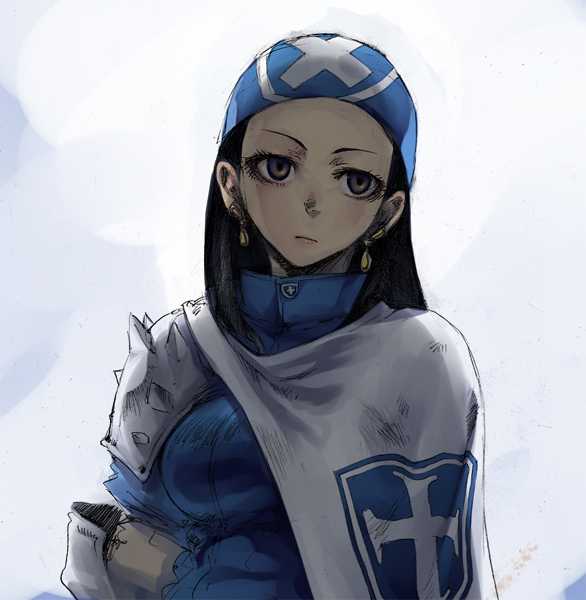 bandana, beth, beth_(shin_megami_tensei_ii), black_hair, brown_hair, cap, earrings, hat, ikuhana_niiro, jewelry, megami_tensei, shin_megami_tensei, shin_megami_tensei_ii