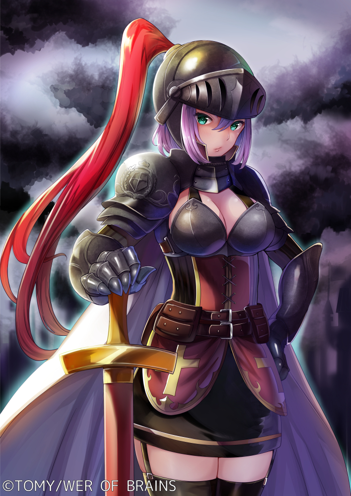 1girl, :/, aqua_eyes, belt, belt_buckle, belt_pouch, black_legwear, black_skirt