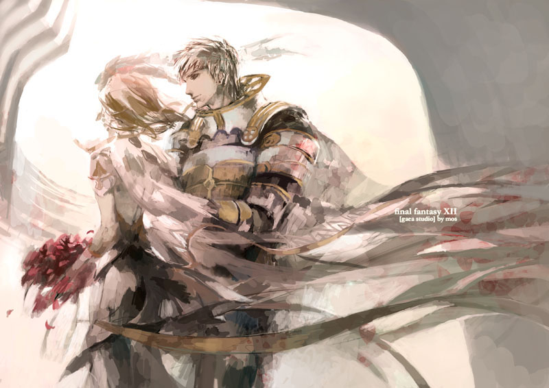 ashe, ashelia_b'nargin_dalmasca, ashelia_b'nargin_dalmasca, bride, dress, final_fantasy, final_fantasy_xii, flower, mos, rasler, rasler_heios_nabradia, rose, wedding_dress